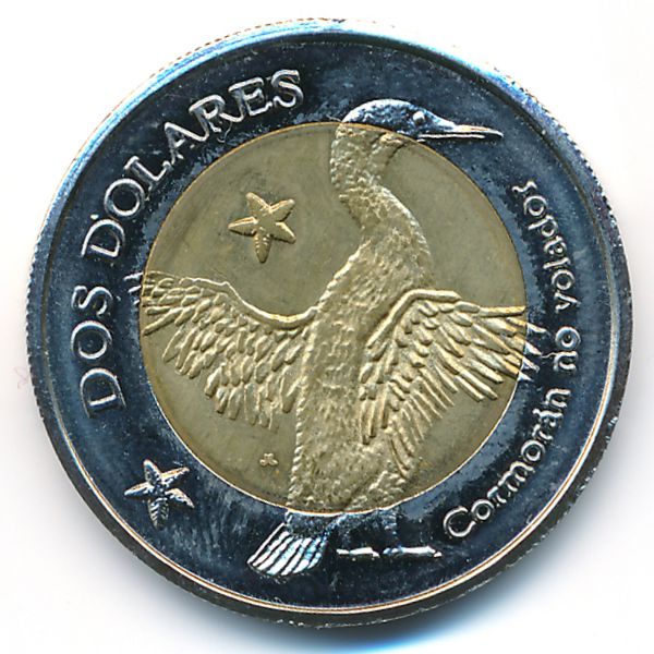 Галапагосские острова., 2 долара (2008 г.)