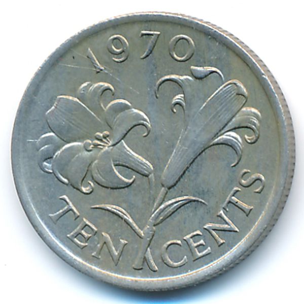 Бермудские острова, 10 центов (1970 г.)