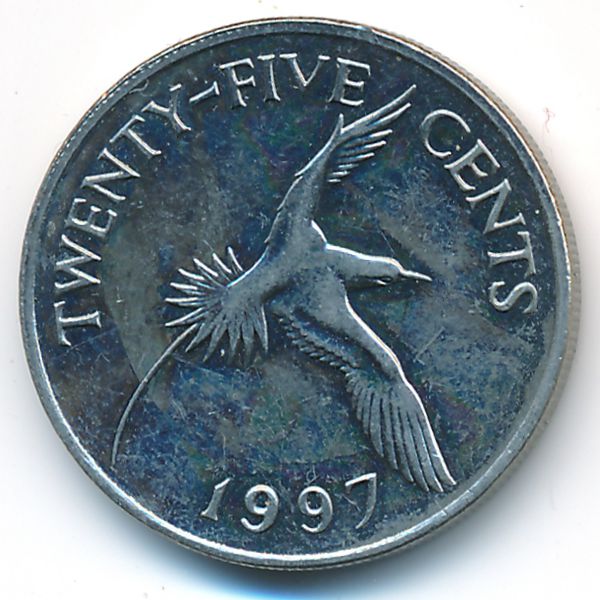 Бермудские острова, 25 центов (1997 г.)