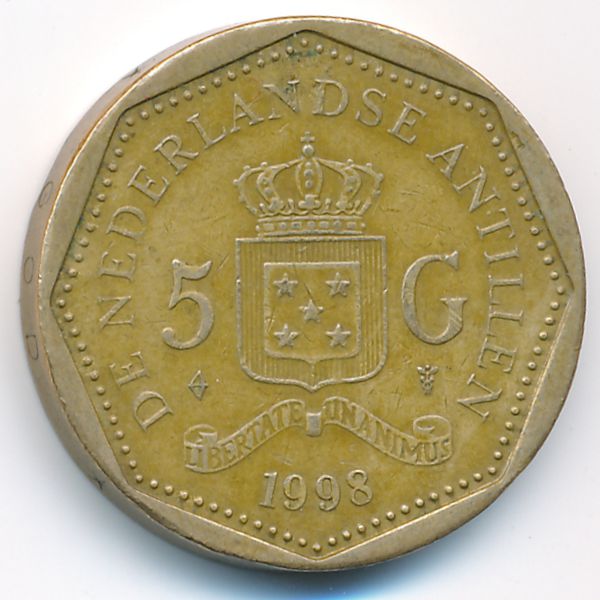 Антильские острова, 5 гульденов (1998 г.)