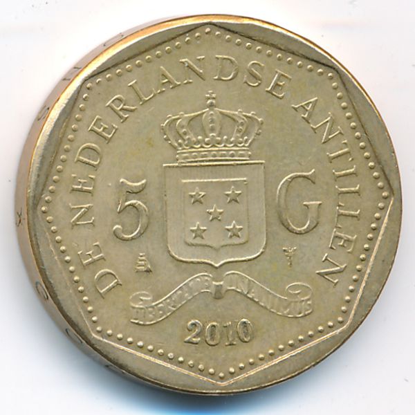 Антильские острова, 5 гульденов (2010 г.)