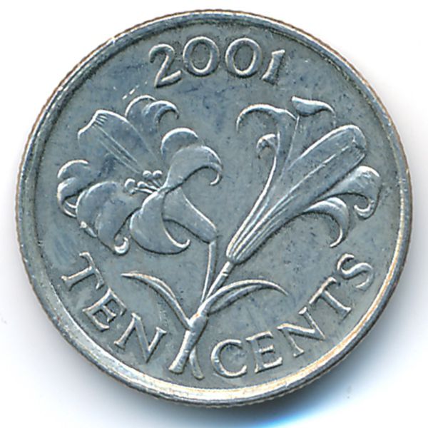 Бермудские острова, 10 центов (2001 г.)