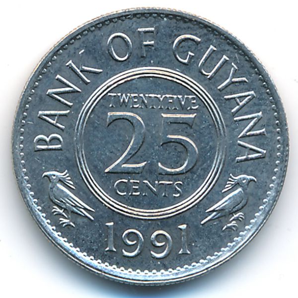 Гайана, 25 центов (1991 г.)