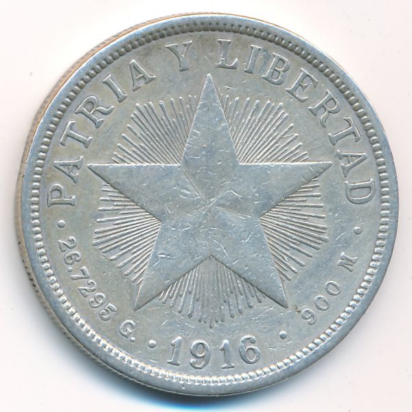 Куба, 1 песо (1916 г.)