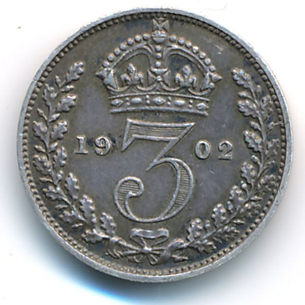 Великобритания, 3 пенса (1902 г.)