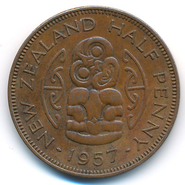 Новая Зеландия, 1/2 пенни (1957 г.)
