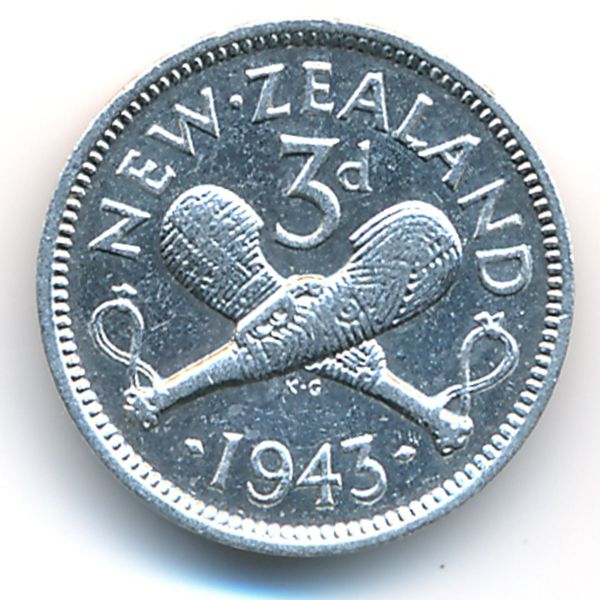 Новая Зеландия, 3 пенса (1943 г.)