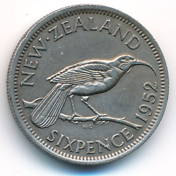 Новая Зеландия, 6 пенсов (1952 г.)
