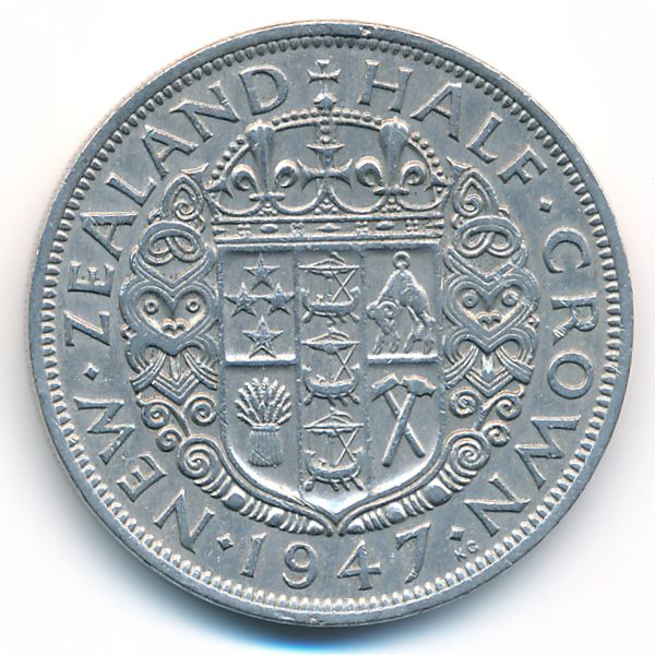 Новая Зеландия, 1/2 кроны (1947 г.)