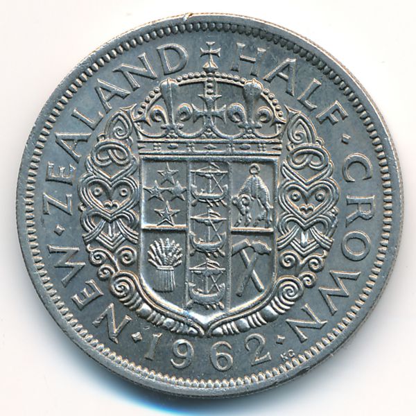 Новая Зеландия, 1/2 кроны (1962 г.)