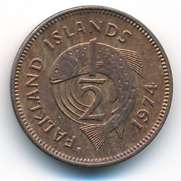 Фолклендские острова, 1/2 пенни (1974 г.)