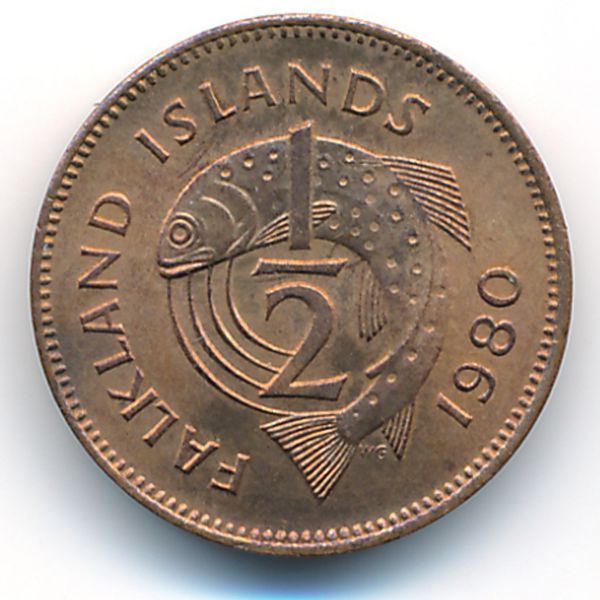 Фолклендские острова, 1/2 пенни (1980 г.)