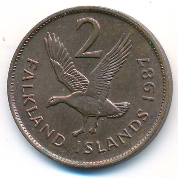 Фолклендские острова, 2 пенса (1987 г.)