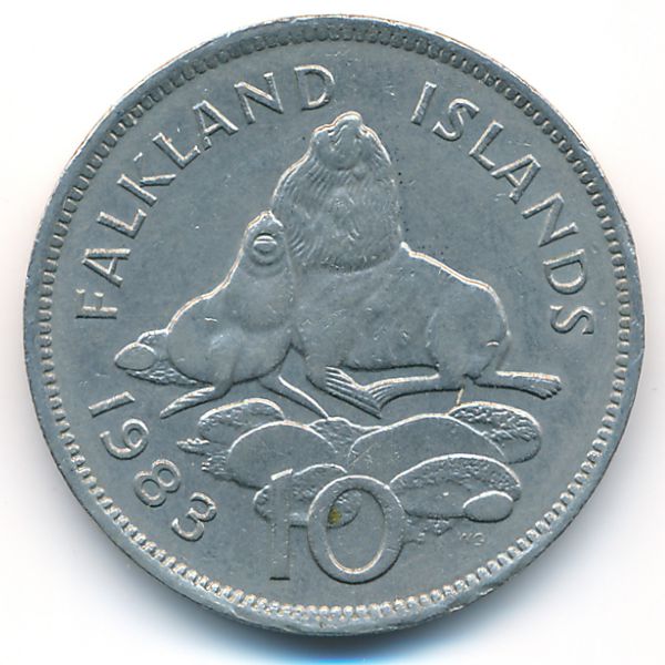 Фолклендские острова, 10 пенсов (1983 г.)