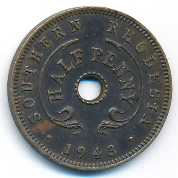 Южная Родезия, 1/2 пенни (1943 г.)