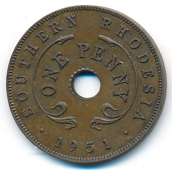 Южная Родезия, 1 пенни (1951 г.)