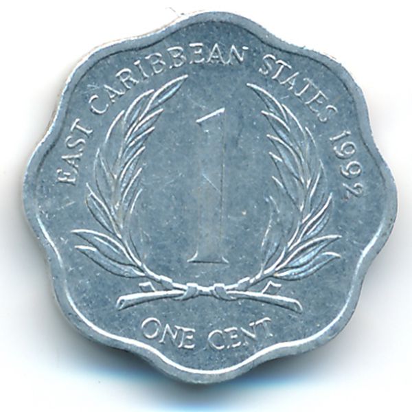 Восточные Карибы, 1 цент (1992 г.)