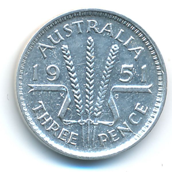 Австралия, 3 пенса (1951 г.)