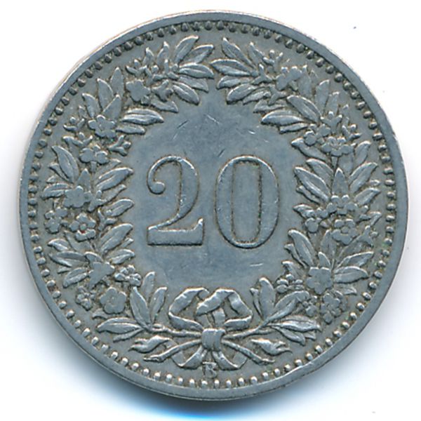 Швейцария, 20 раппенов (1900 г.)