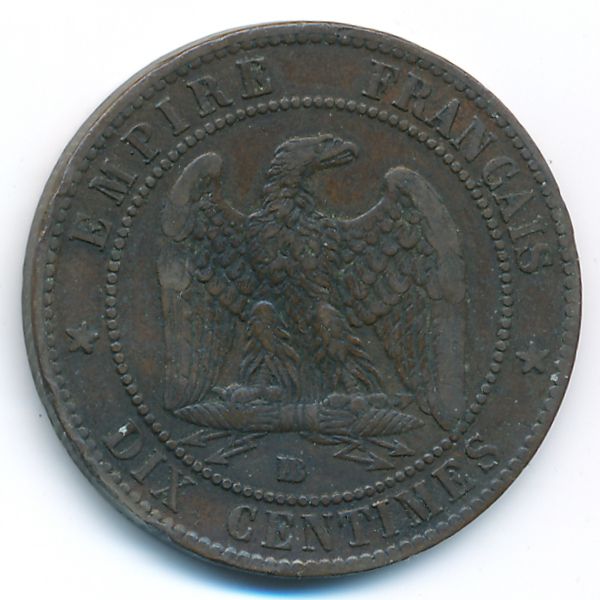 Франция, 10 сентим (1855 г.)