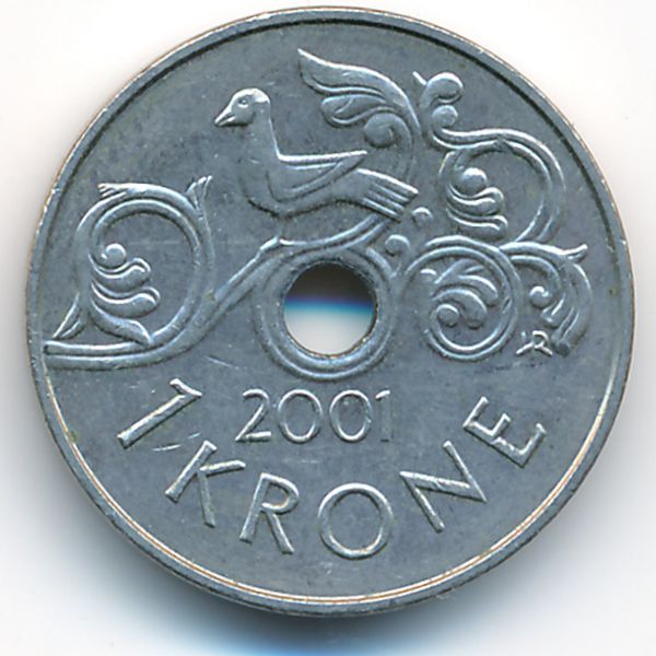 Норвегия, 1 крона (2001 г.)