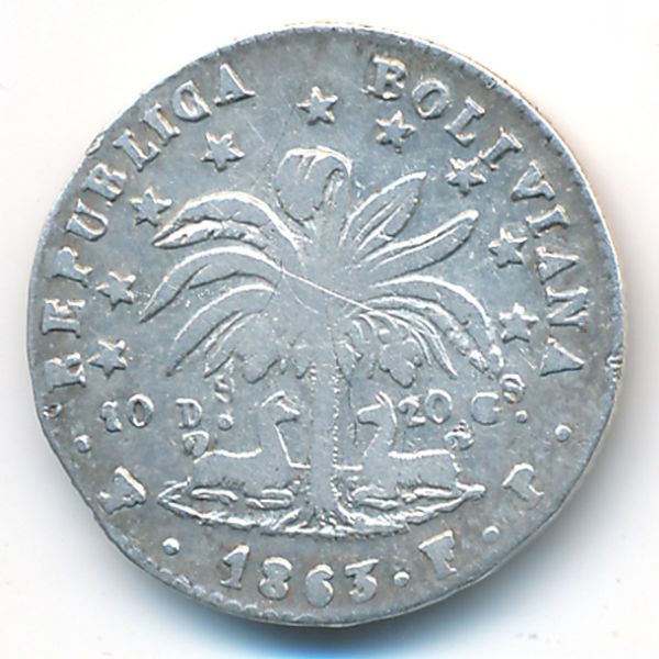 Боливия, 1 соль (1863 г.)