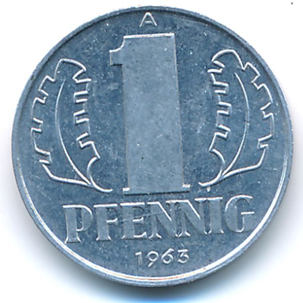 ГДР, 1 пфенниг (1963 г.)