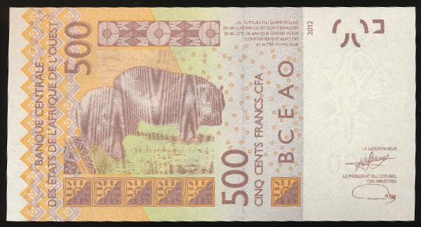 Западная Африка, 500 франков КФА (2012 г.)