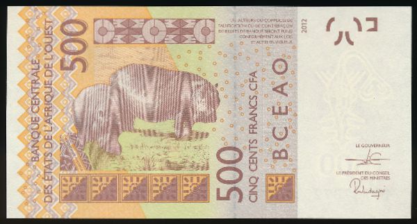 Западная Африка, 500 франков КФА (2012 г.)