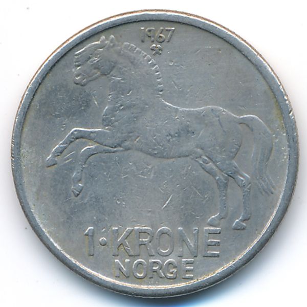 Норвегия, 1 крона (1967 г.)