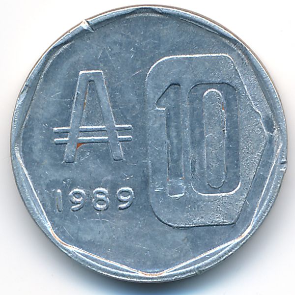 Аргентина, 10 аустралей (1989 г.)
