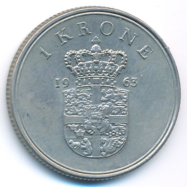 Дания, 1 крона (1963 г.)
