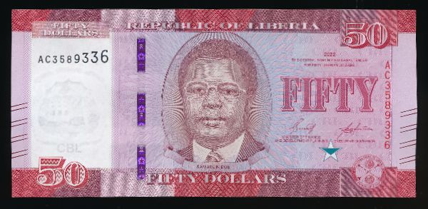 Либерия, 50 долларов (2022 г.)