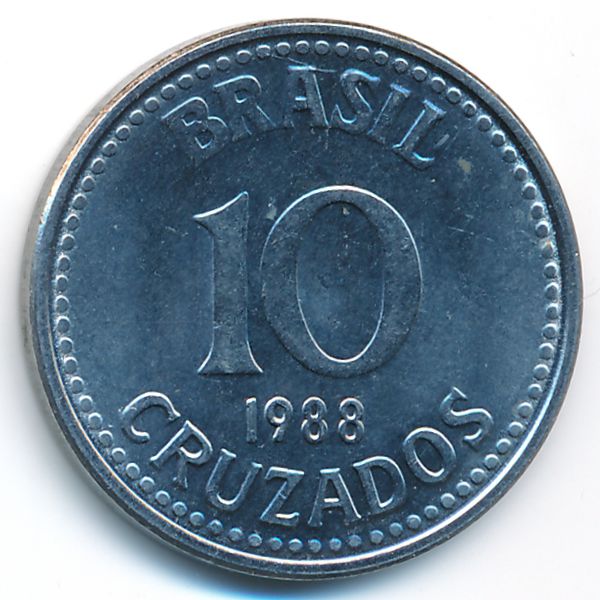 Бразилия, 10 крузадо (1988 г.)