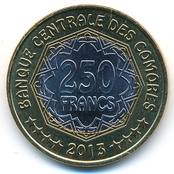 Коморские острова, 250 франков (2013 г.)
