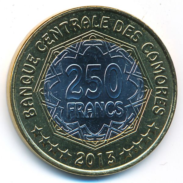 Коморские острова, 250 франков (2013 г.)