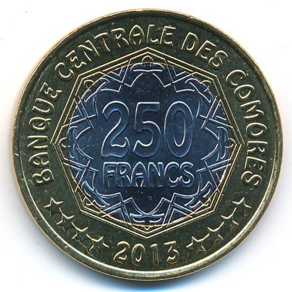 Коморские острова, 250 франков (2013 г.)