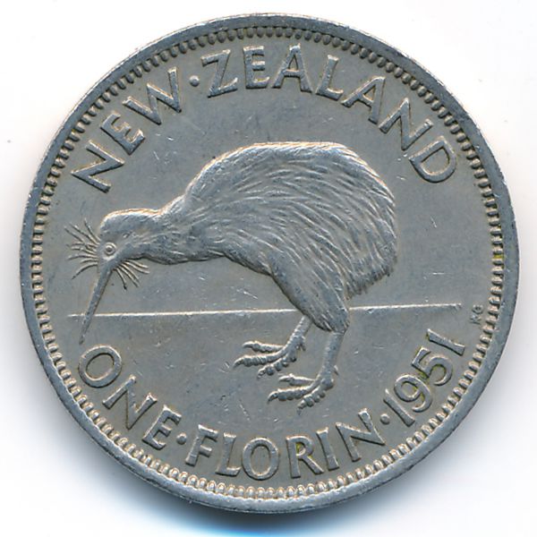 Новая Зеландия, 1 флорин (1951 г.)
