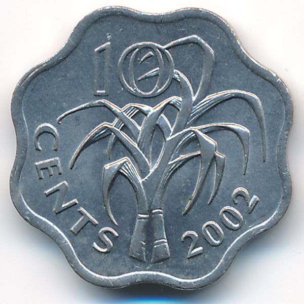 Свазиленд, 10 центов (2002 г.)
