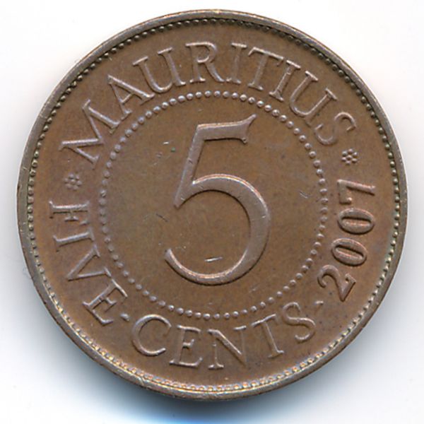 Маврикий, 5 центов (2007 г.)