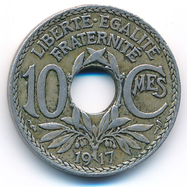 Франция, 10 сентим (1917 г.)
