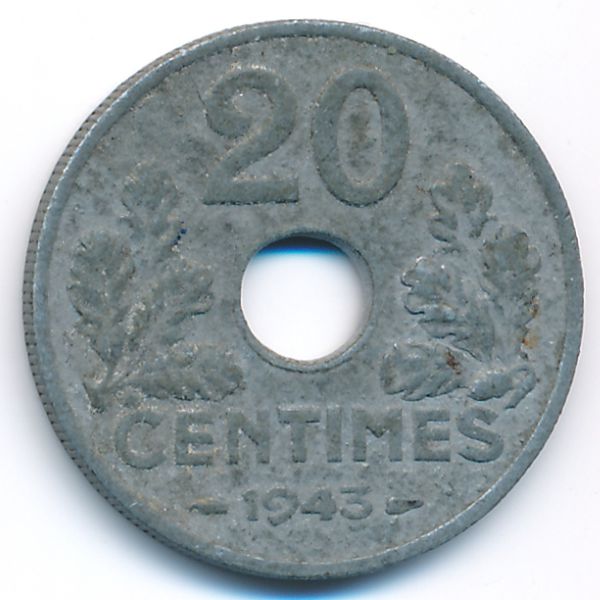 Франция, 20 сентим (1943 г.)