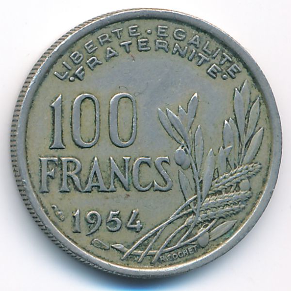 Франция, 100 франков (1954 г.)