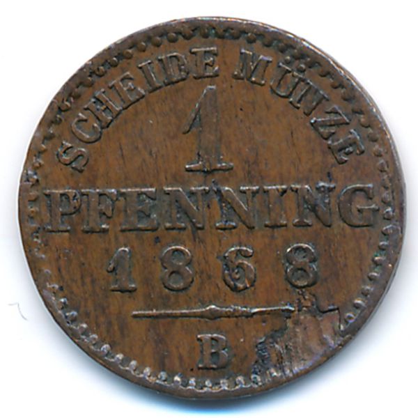 Пруссия, 1 пфеннинг (1868 г.)