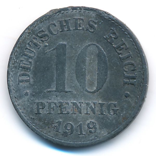 Германия, 10 пфеннигов (1919 г.)