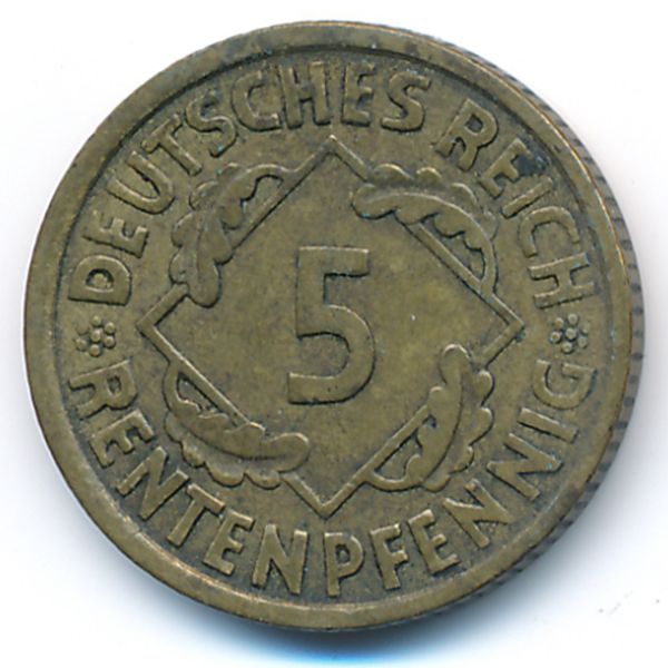 Веймарская республика, 5 рентенпфеннигов (1923 г.)
