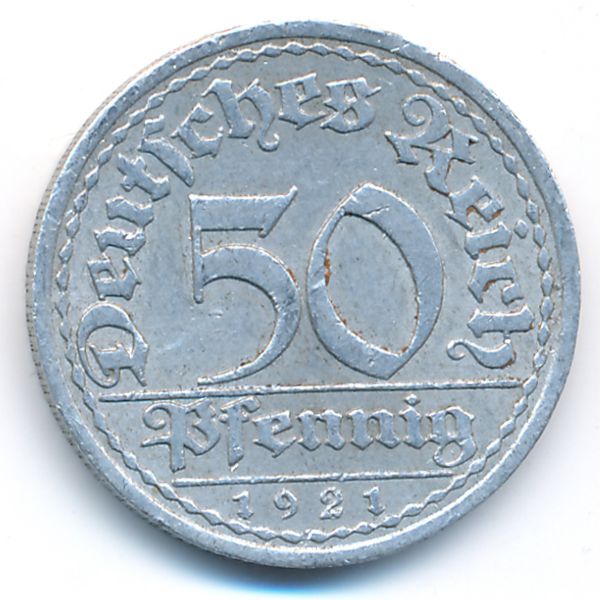 Веймарская республика, 50 пфеннигов (1921 г.)