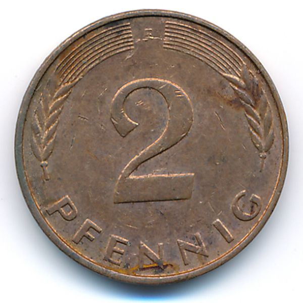 ФРГ, 2 пфеннига (1992 г.)