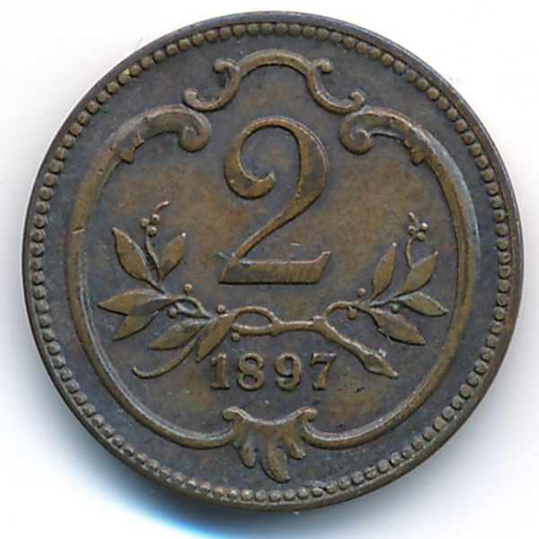 Австрия, 2 геллера (1897 г.)