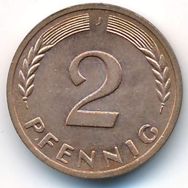 ФРГ, 2 пфеннига (1970 г.)